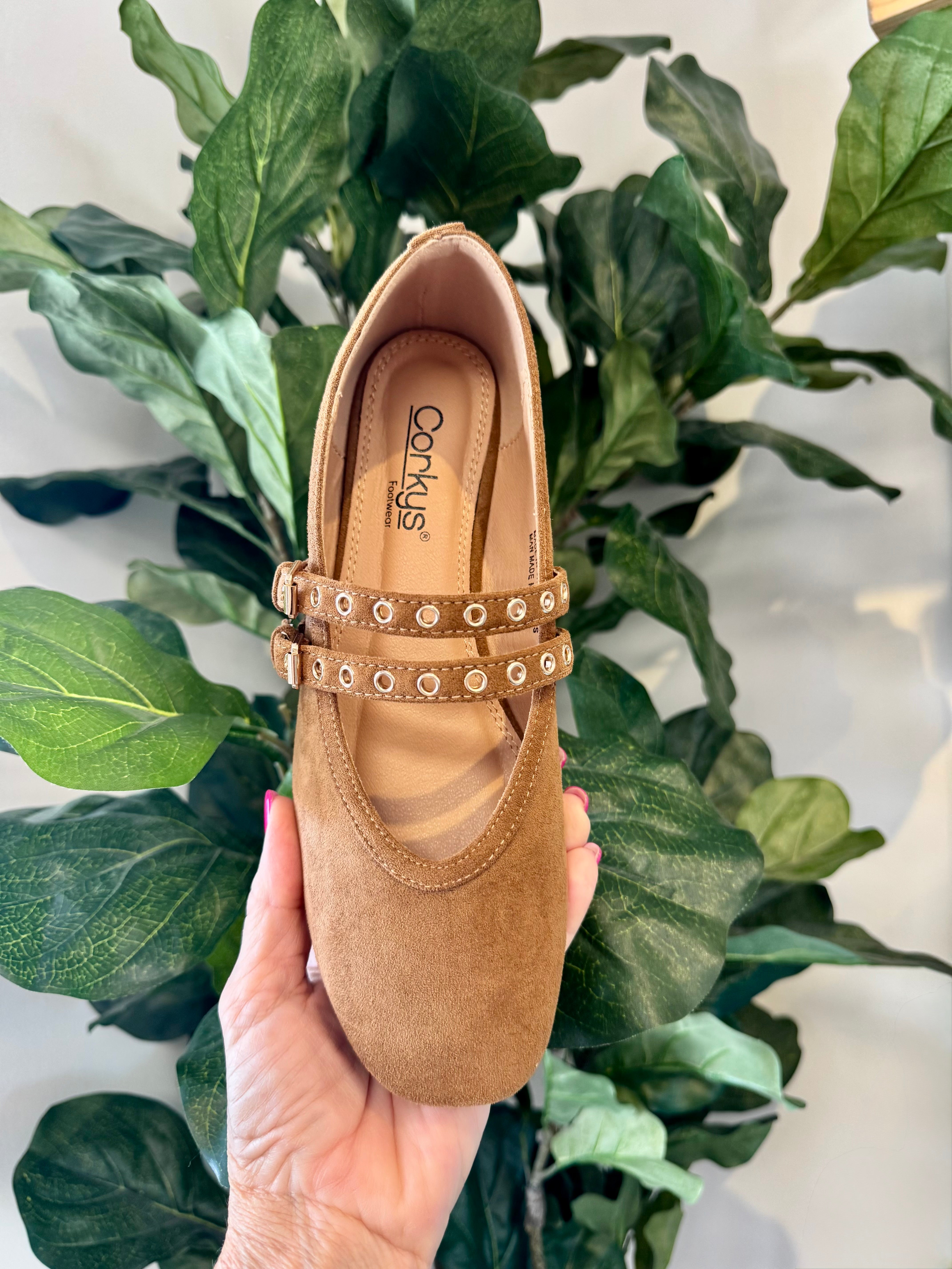 Corkys All Eyes on Me - Camel Faux Suede-270 Shoes-The Lovely Closet-The Lovely Closet, Women's Fashion Boutique in Alexandria, KY
