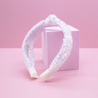 Sequin Knotted Grils Hair Band - White-360 Carolines Closet-Frog Sac-The Lovely Closet, Women's Fashion Boutique in Alexandria, KY