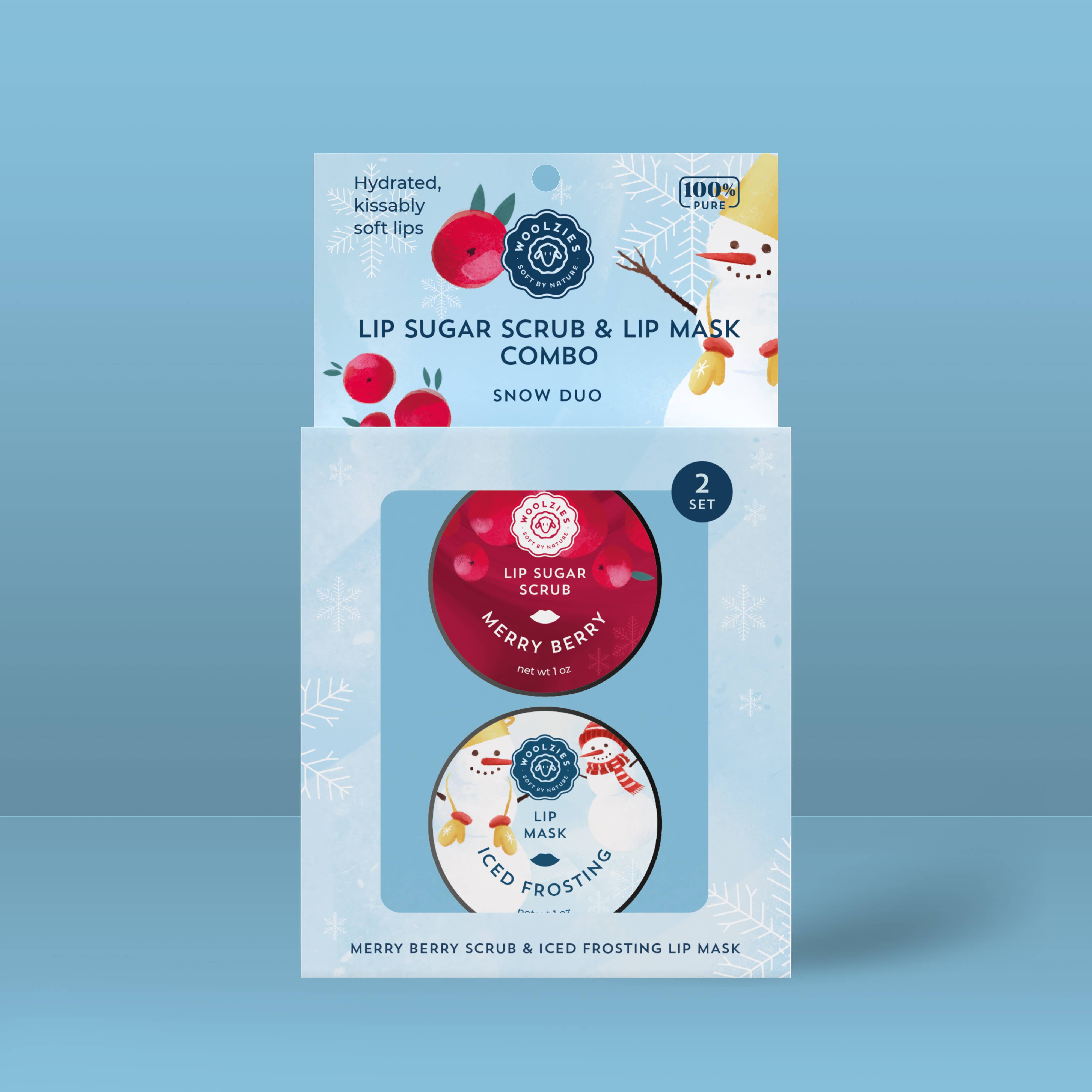 Lip Sugar Scrub & Lip Mask Snow Duo: Original-350 Holiday-Woolzies-The Lovely Closet, Women's Fashion Boutique in Alexandria, KY