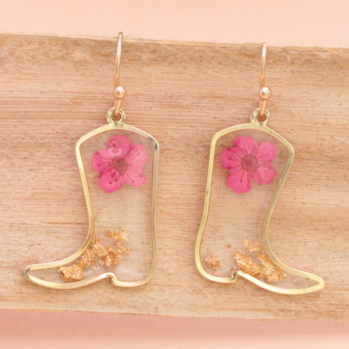 Botanical Boots Dried Flower Cowboy Boot Earrings-280 Accessories-ZAD-The Lovely Closet, Women's Fashion Boutique in Alexandria, KY