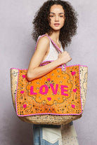 LOVE Bandana Quilted Tote Bag-280 Accessories-Pol Clothing-The Lovely Closet, Women's Fashion Boutique in Alexandria, KY
