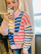 Cheerful Chill 1/4 Zip Sweater-140 Sweaters-easel-The Lovely Closet, Women's Fashion Boutique in Alexandria, KY