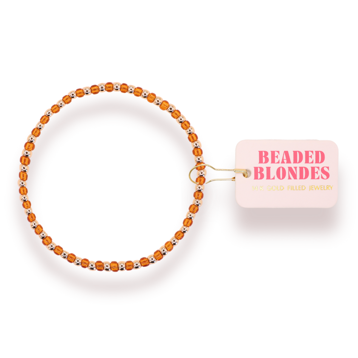 Burnt Orange Demi: Std 6.75-bracelets-Beaded Blondes-The Lovely Closet, Women's Fashion Boutique in Alexandria, KY