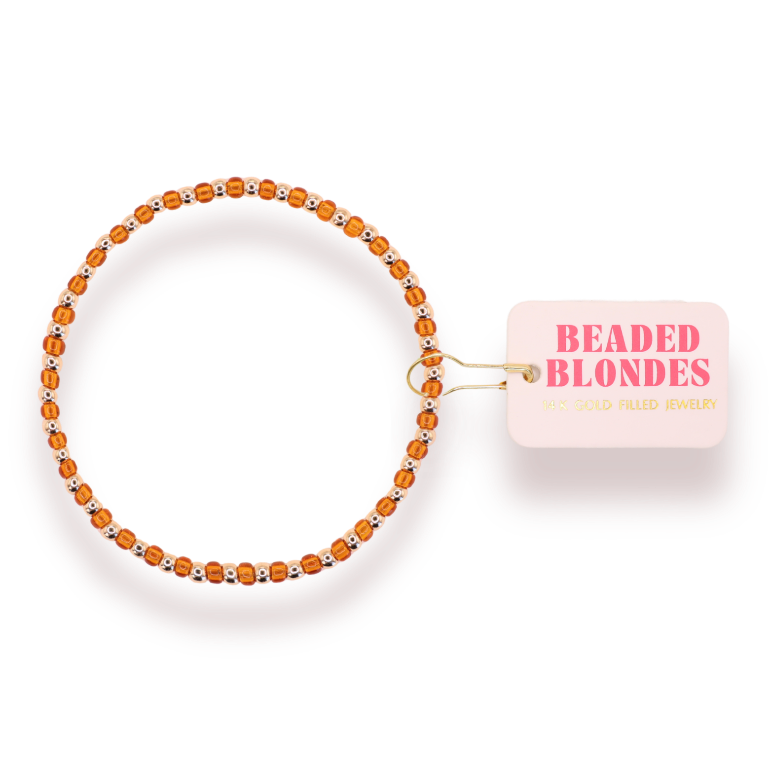 Burnt Orange Demi: Ext 7.25-bracelet-Beaded Blondes-The Lovely Closet, Women's Fashion Boutique in Alexandria, KY