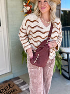 Nikki Faux Suede Sling Pack Bag - Garnet-290 Bag/Handbags-Jen & Co.-The Lovely Closet, Women's Fashion Boutique in Alexandria, KY