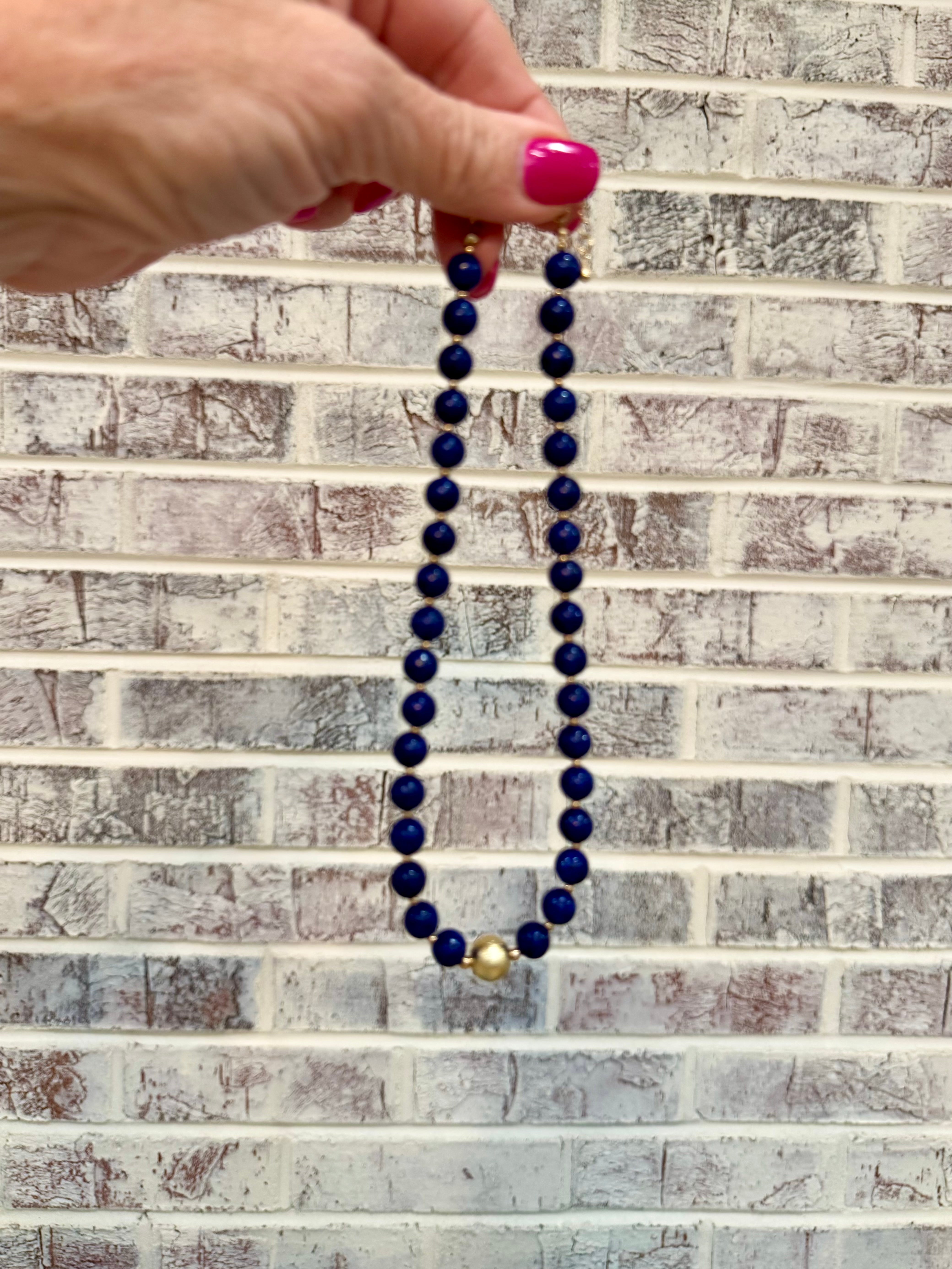 Sapphire Sweetheart Necklace-280 Accessories-Golden Stella-The Lovely Closet, Women's Fashion Boutique in Alexandria, KY
