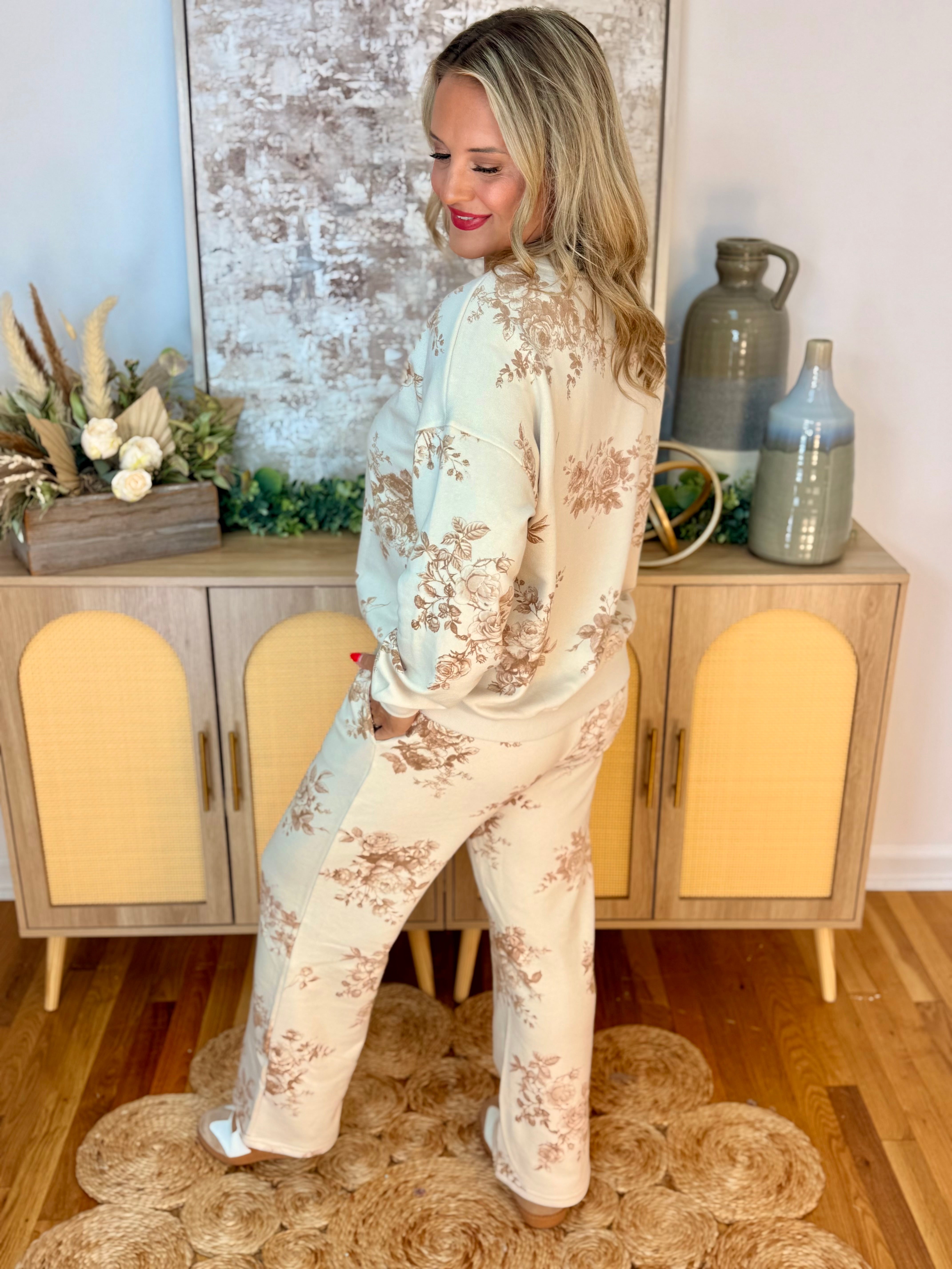 Falling for Floral Wide Leg Pants-190 Rompers/Jumpsuits/Sets-Blu Pepper-The Lovely Closet, Women's Fashion Boutique in Alexandria, KY