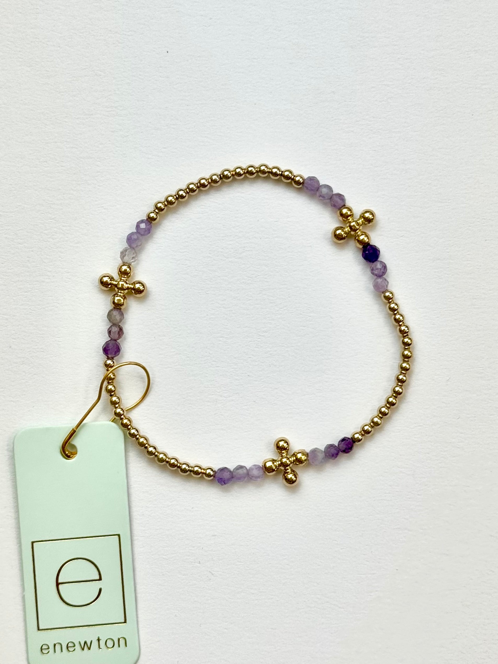 2.5mm Signature Cross Amethyst Bracelet-260 eNewton-eNewton-The Lovely Closet, Women's Fashion Boutique in Alexandria, KY