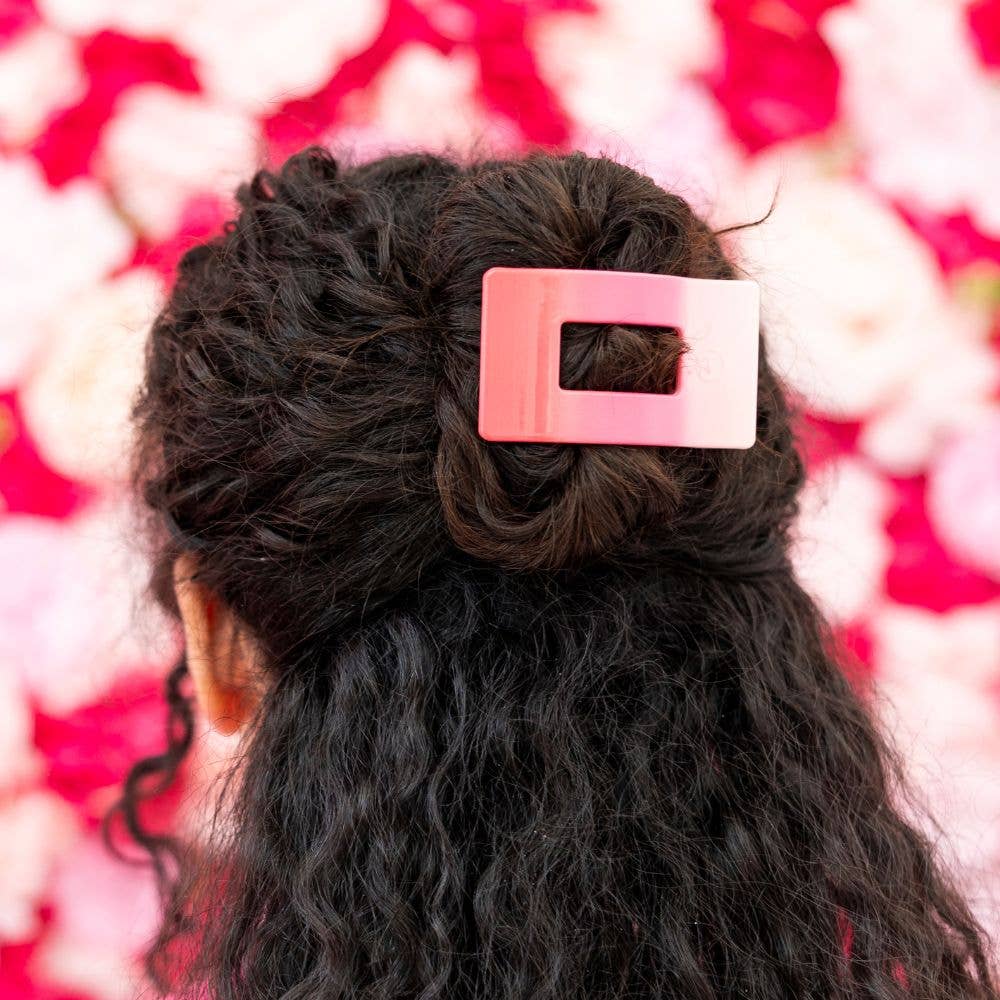 Flat Rectangle Hair Clip | Small | Kiss & Tell-300 Headwear-TELETIES-The Lovely Closet, Women's Fashion Boutique in Alexandria, KY