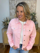 FINAL SALE RISEN Vintage Wash Jacket - Soft Pink-170 Jackets/Outerwear-Risen-The Lovely Closet, Women's Fashion Boutique in Alexandria, KY