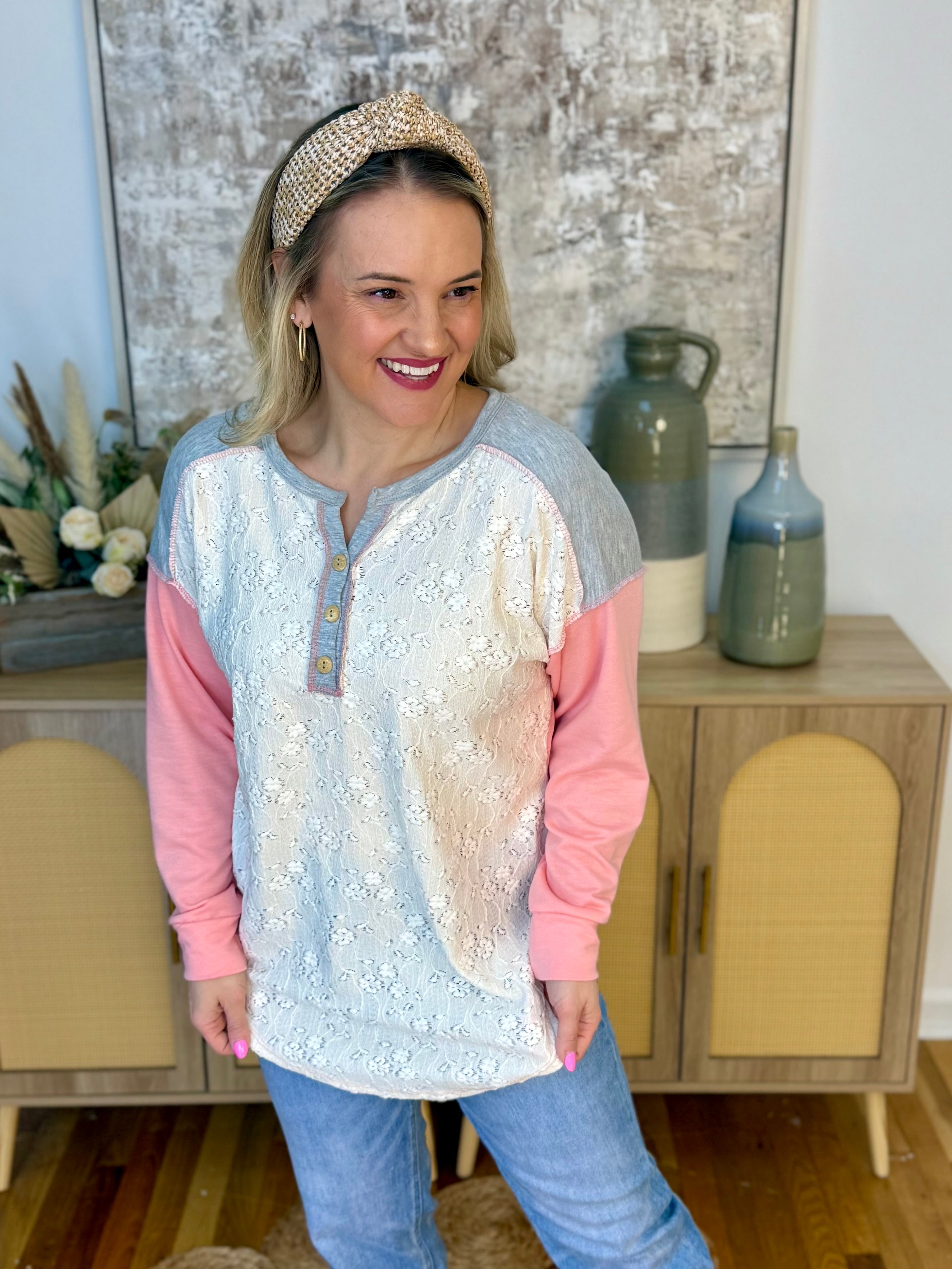 FINAL SALE - Happy Girl Top-110 Long Sleeve Top-7th Ray-The Lovely Closet, Women's Fashion Boutique in Alexandria, KY