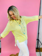 Sea Breeze Light Weight Knit Sweater - Lime-110 Long Sleeve Top-Mystree-The Lovely Closet, Women's Fashion Boutique in Alexandria, KY