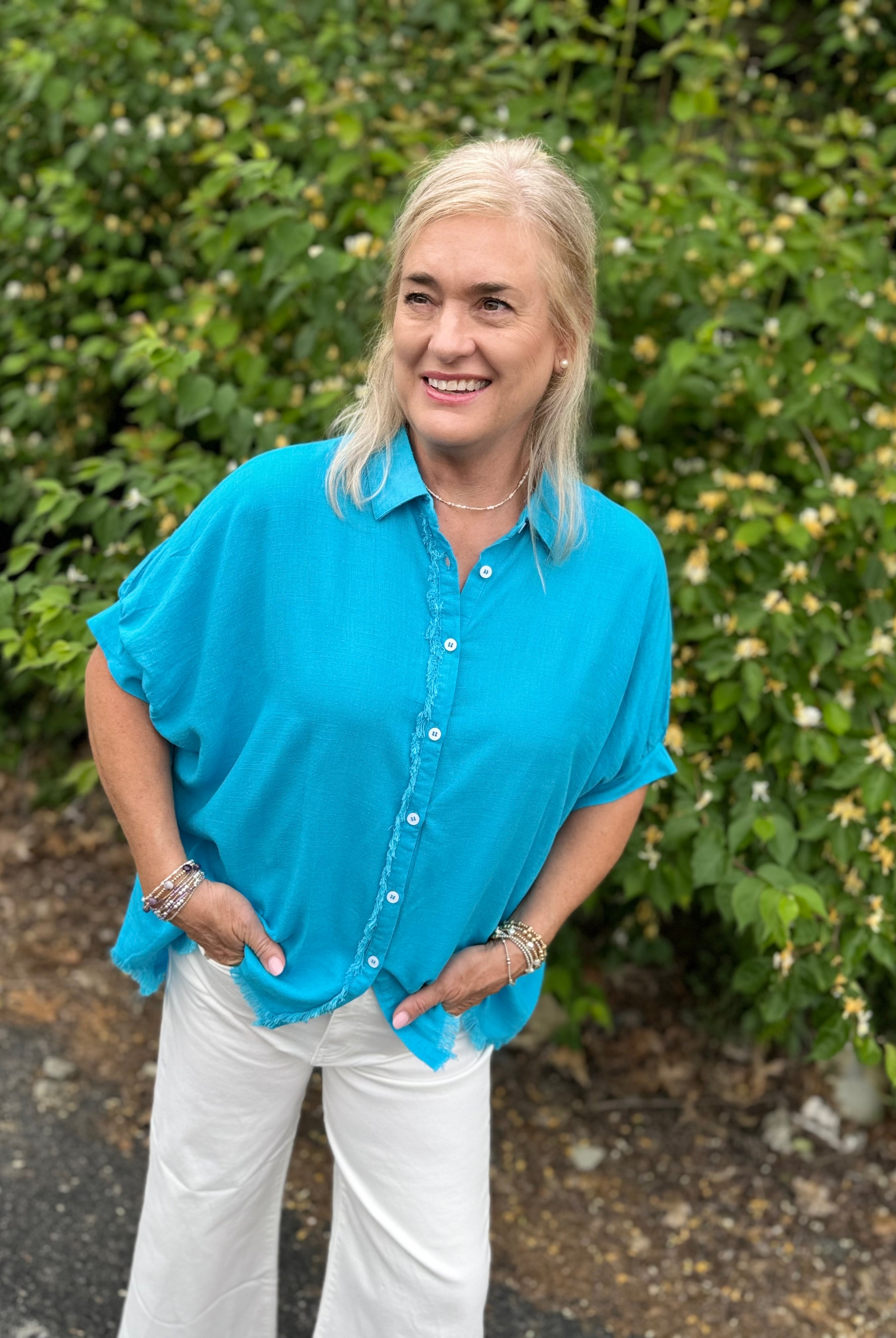 Easy Breezy Button Down Top-100 Short Sleeve Tops-The Lovely Closet-The Lovely Closet, Women's Fashion Boutique in Alexandria, KY