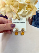 Square Faceted Post Earring-280 Accessories-Golden Stella-The Lovely Closet, Women's Fashion Boutique in Alexandria, KY