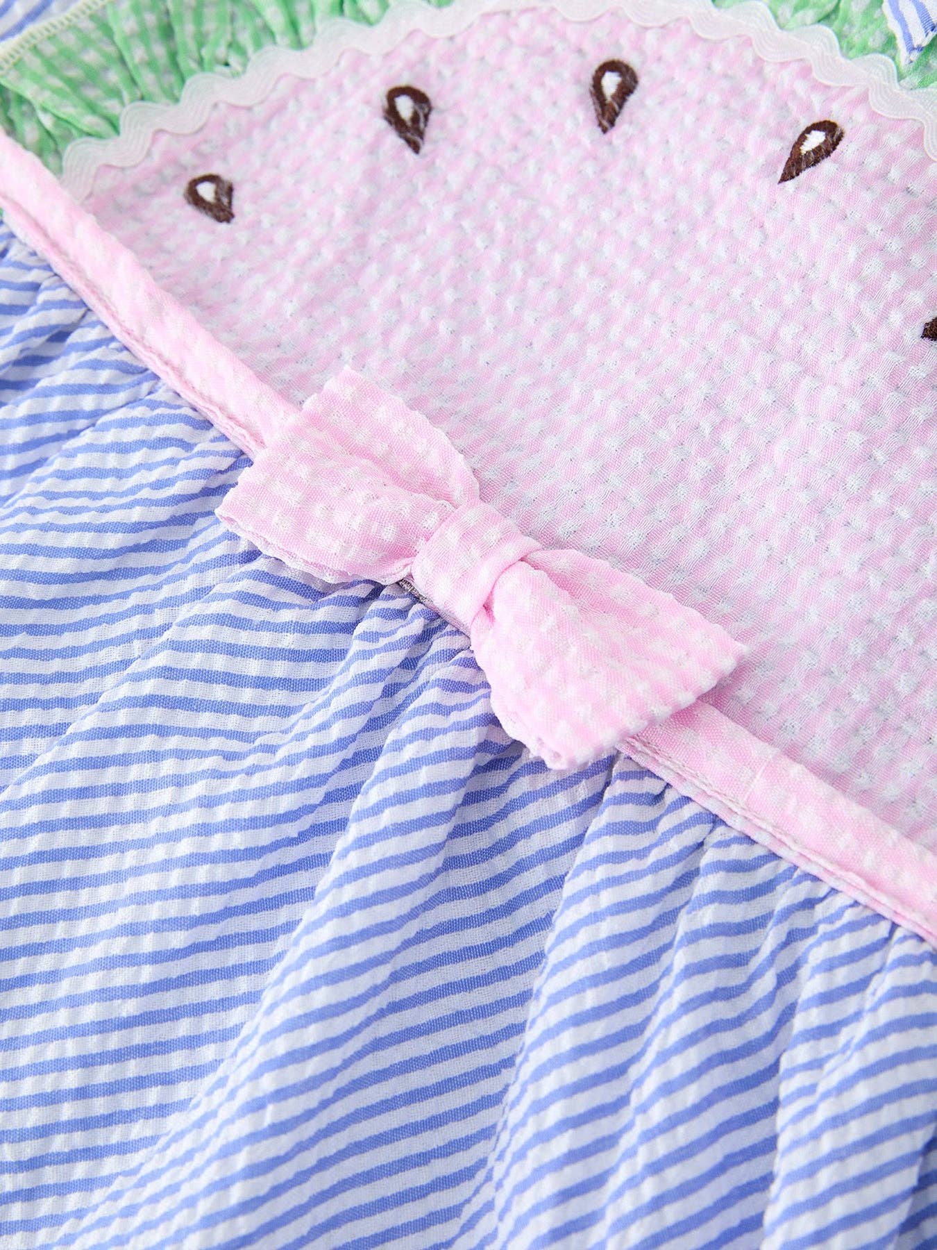 Watermelon Striped Girls Dress-360 Carolines Closet-Rylee Faith Designs-The Lovely Closet, Women's Fashion Boutique in Alexandria, KY