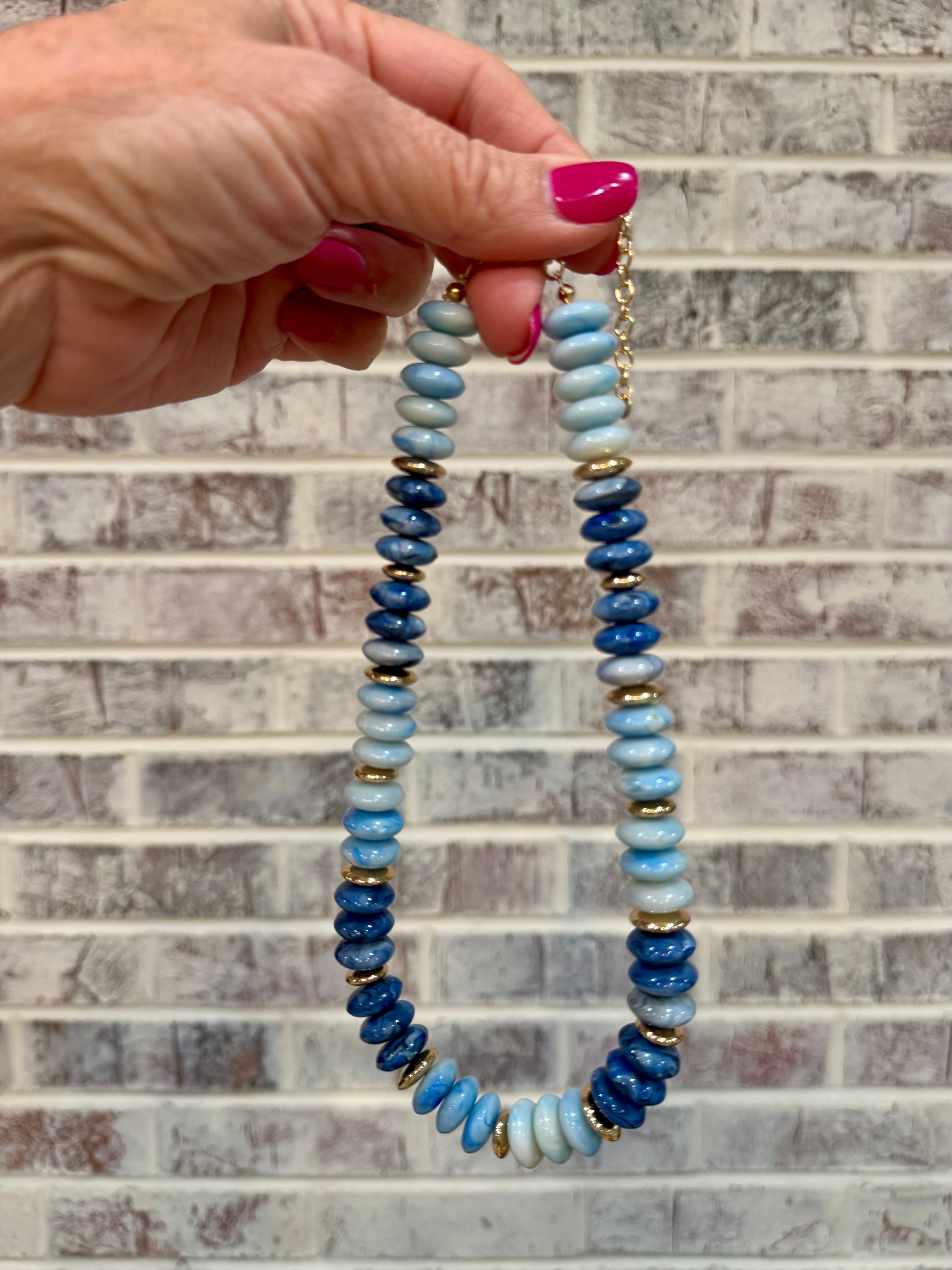 Blueberry Sorbet Candy Bead Necklace-280 Accessories-Golden Stella-The Lovely Closet, Women's Fashion Boutique in Alexandria, KY