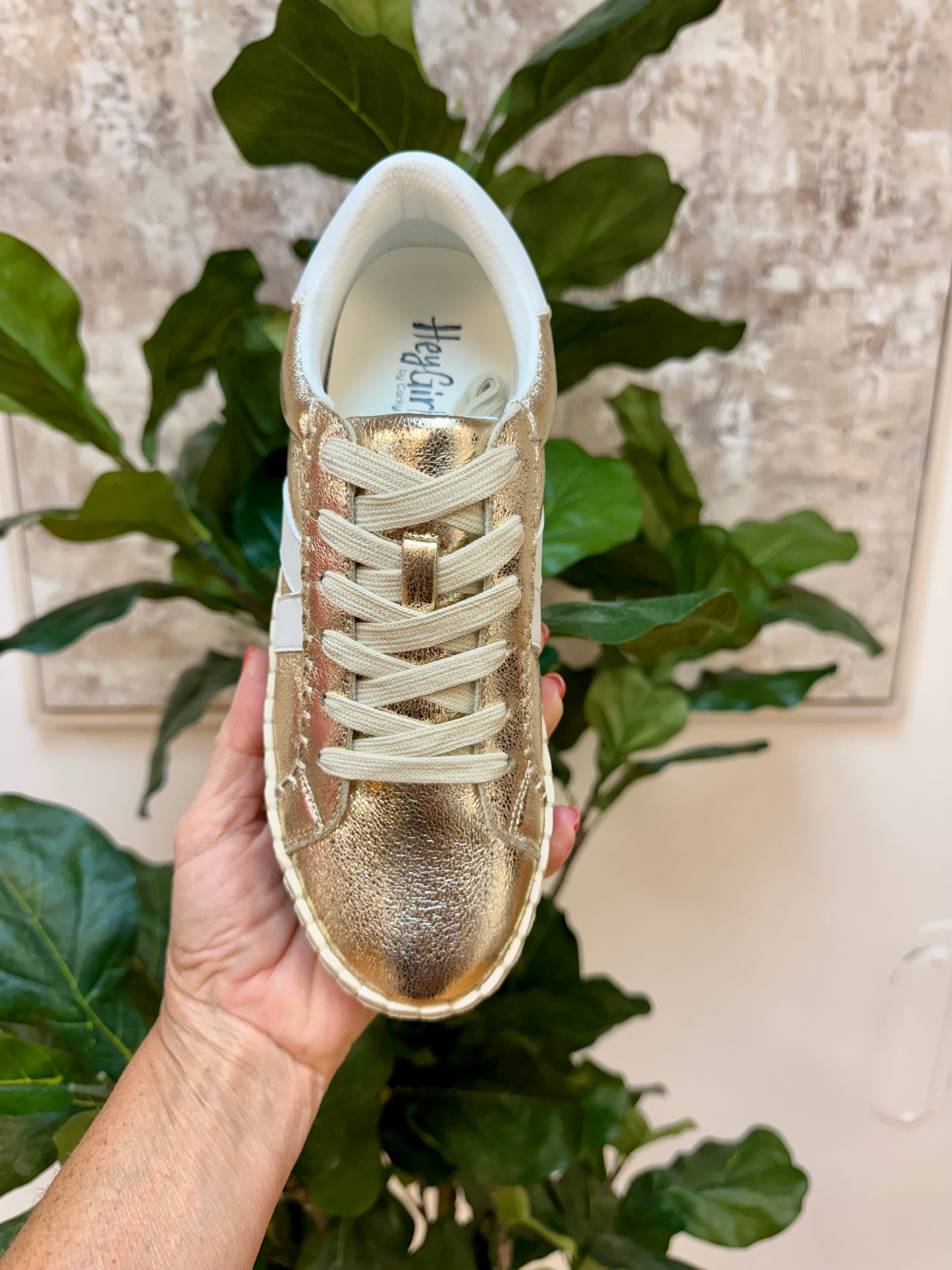 FINAL SALE Corkys Friend Zone - Gold Crinkle Metallic-270 Shoes-Corkys-The Lovely Closet, Women's Fashion Boutique in Alexandria, KY