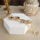 Chain Bracelet with Reflective Crystals-250 Jewelry-PennyLine inc-The Lovely Closet, Women's Fashion Boutique in Alexandria, KY