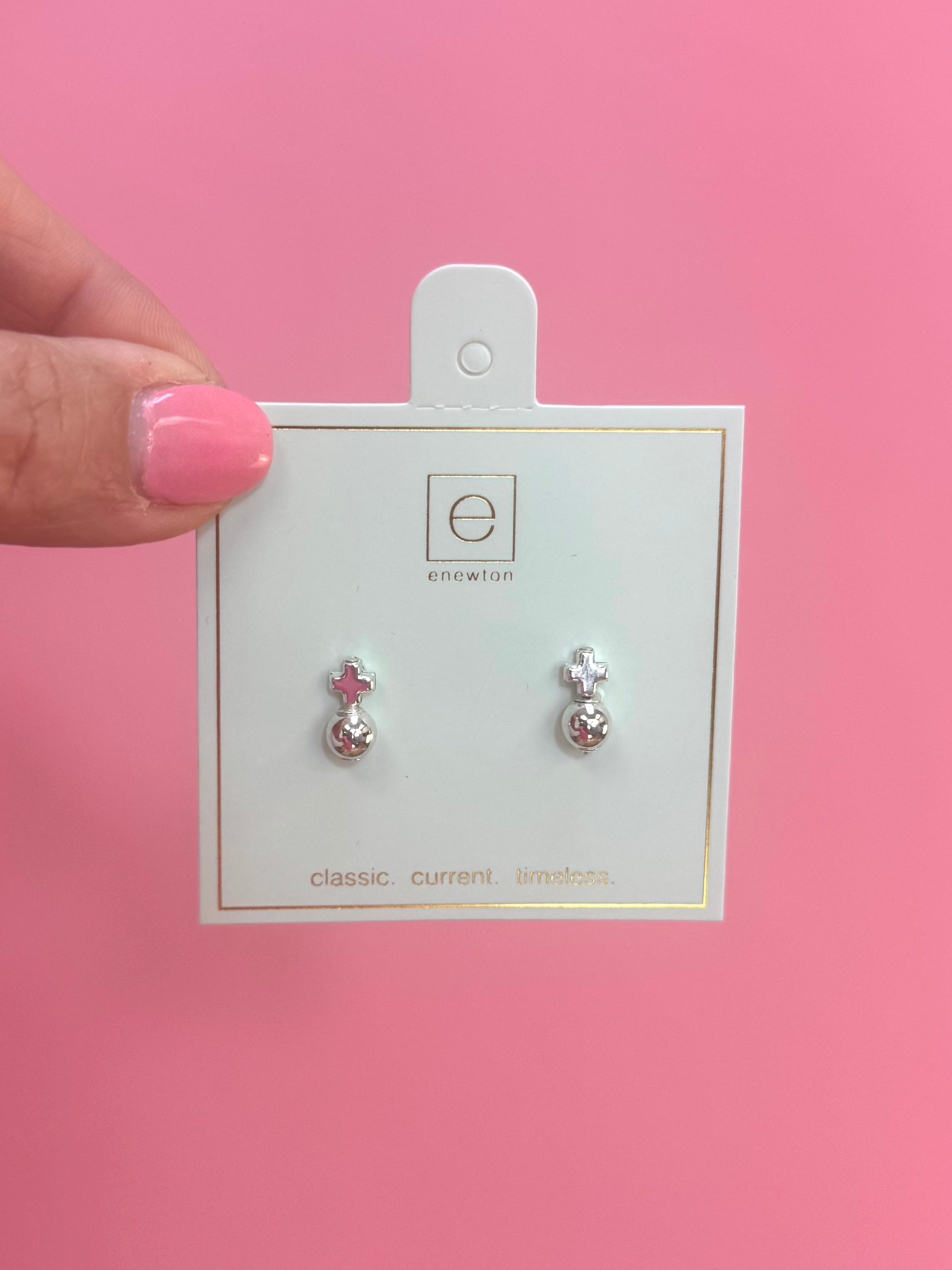 Signature Cross Small Sterling Stud - Classic Sterling-260 eNewton-eNewton-The Lovely Closet, Women's Fashion Boutique in Alexandria, KY