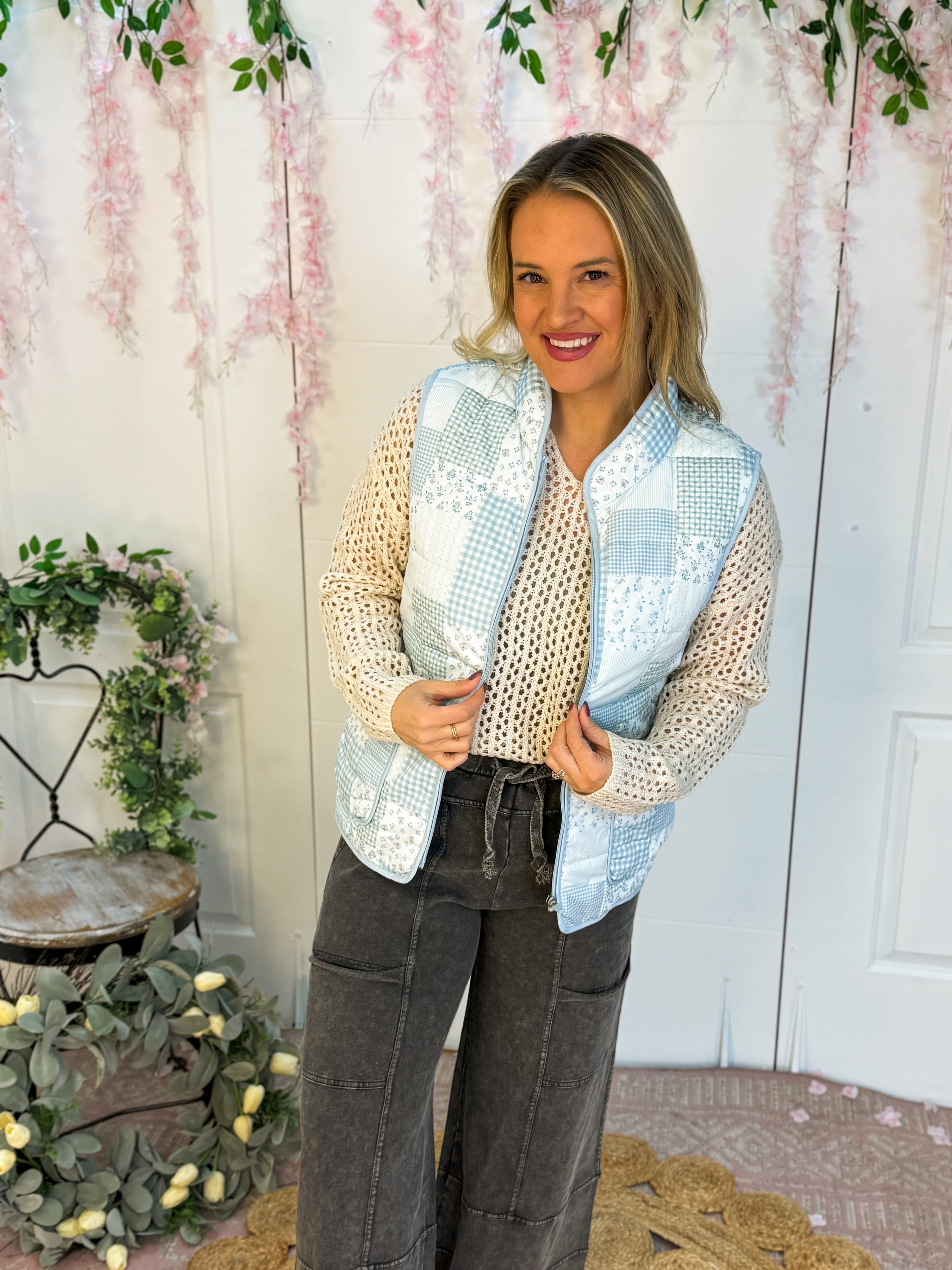 FINAL SALE - Winter Blues Vest-The Lovely Closet-The Lovely Closet, Women's Fashion Boutique in Alexandria, KY