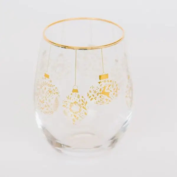 FINAL SALE Mary Square Gold Wine Glass-310 Gift-The Lovely Closet-The Lovely Closet, Women's Fashion Boutique in Alexandria, KY