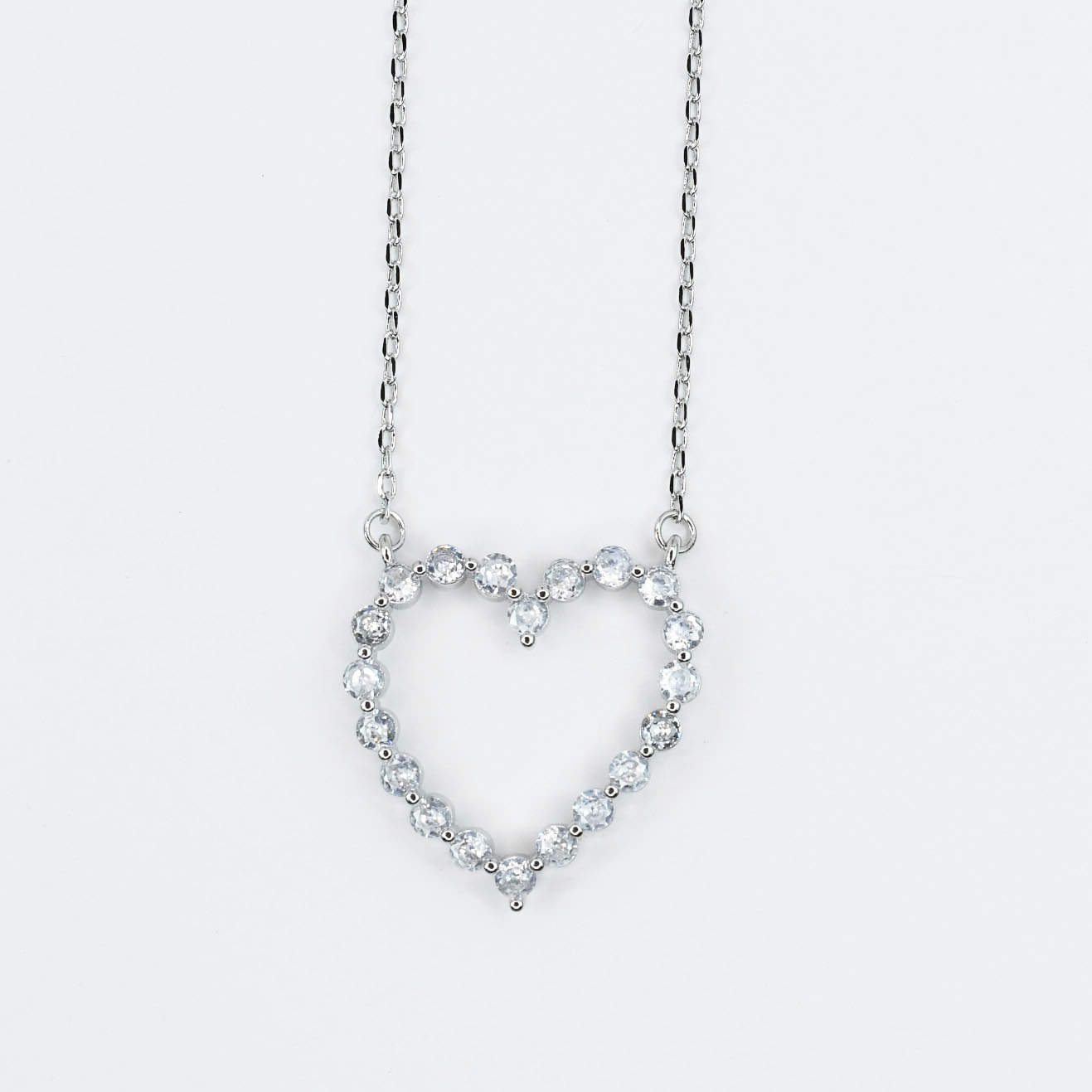 PRE-ORDER Sparkle Heart Necklace : Silver-250 Jewelry-Treasure Jewels Inc.-The Lovely Closet, Women's Fashion Boutique in Alexandria, KY