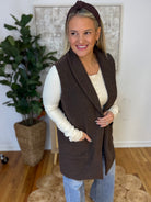 Brushed Long Vest-170 Jackets/Outerwear-Anniewear-The Lovely Closet, Women's Fashion Boutique in Alexandria, KY