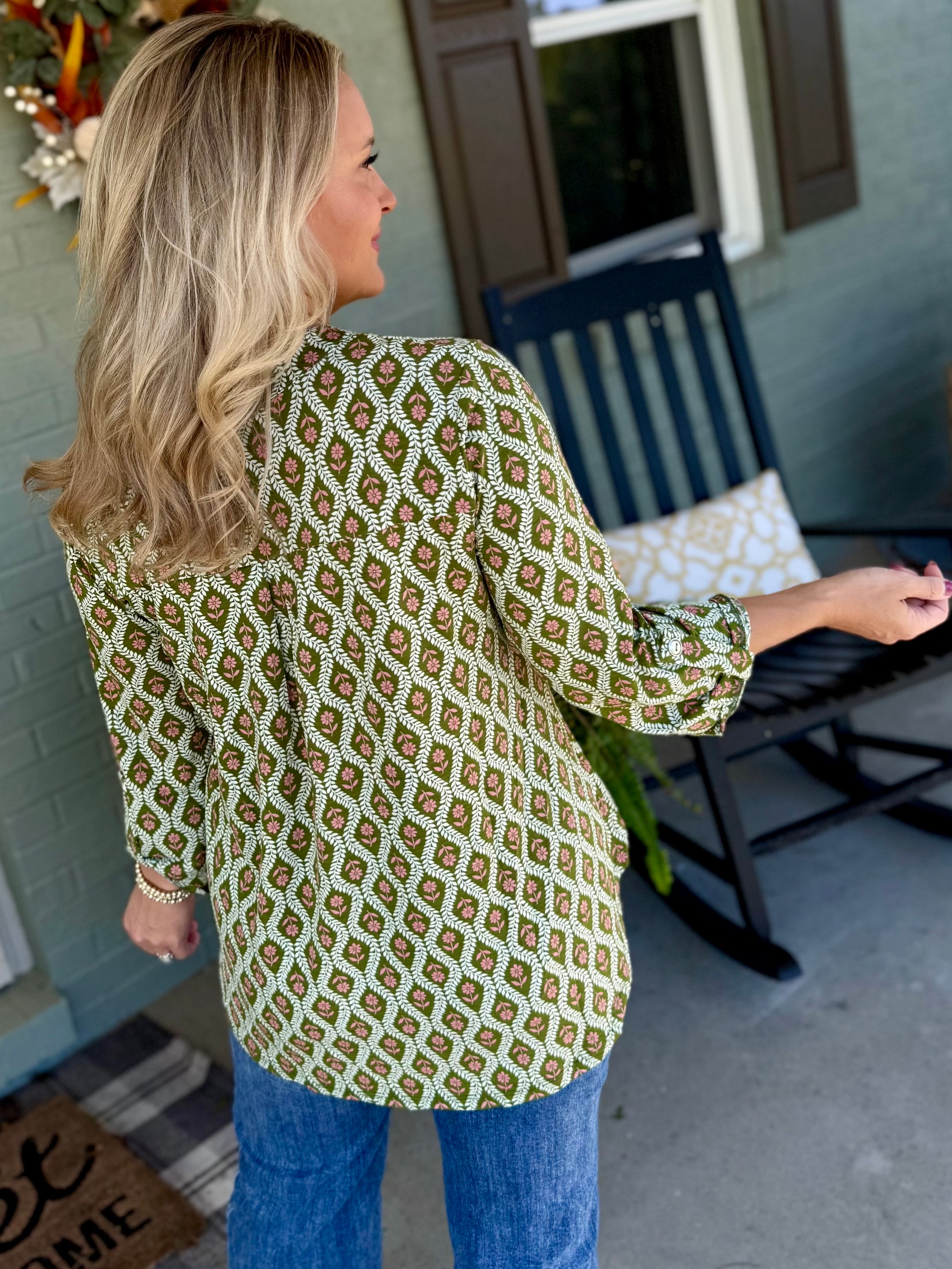 Lizzy - Fall Floral Print Top-110 Long Sleeve Top-Dear Scarlett-The Lovely Closet, Women's Fashion Boutique in Alexandria, KY
