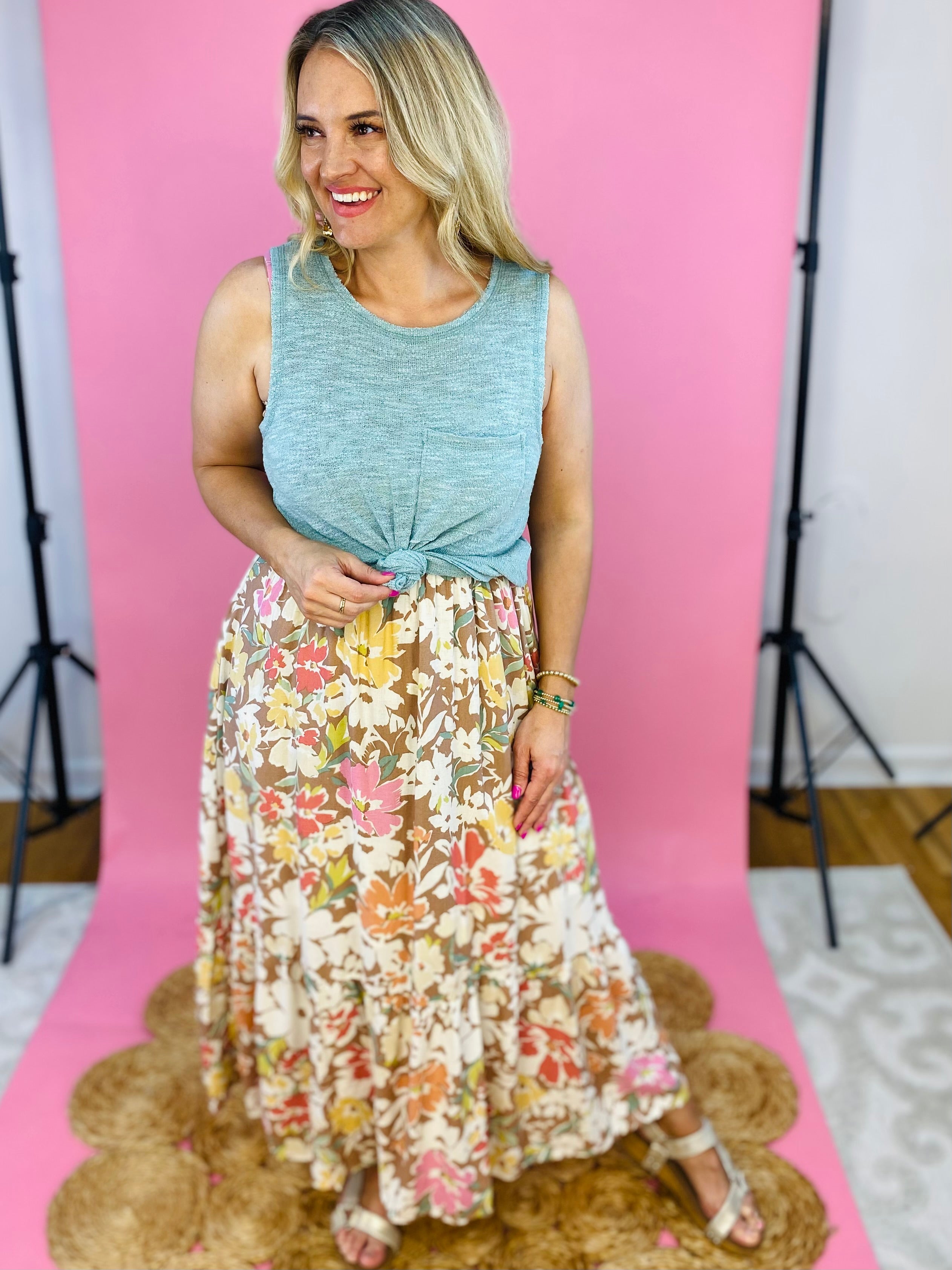 Summer Sage Tank-120 Sleeveless Tops-GILLI-The Lovely Closet, Women's Fashion Boutique in Alexandria, KY