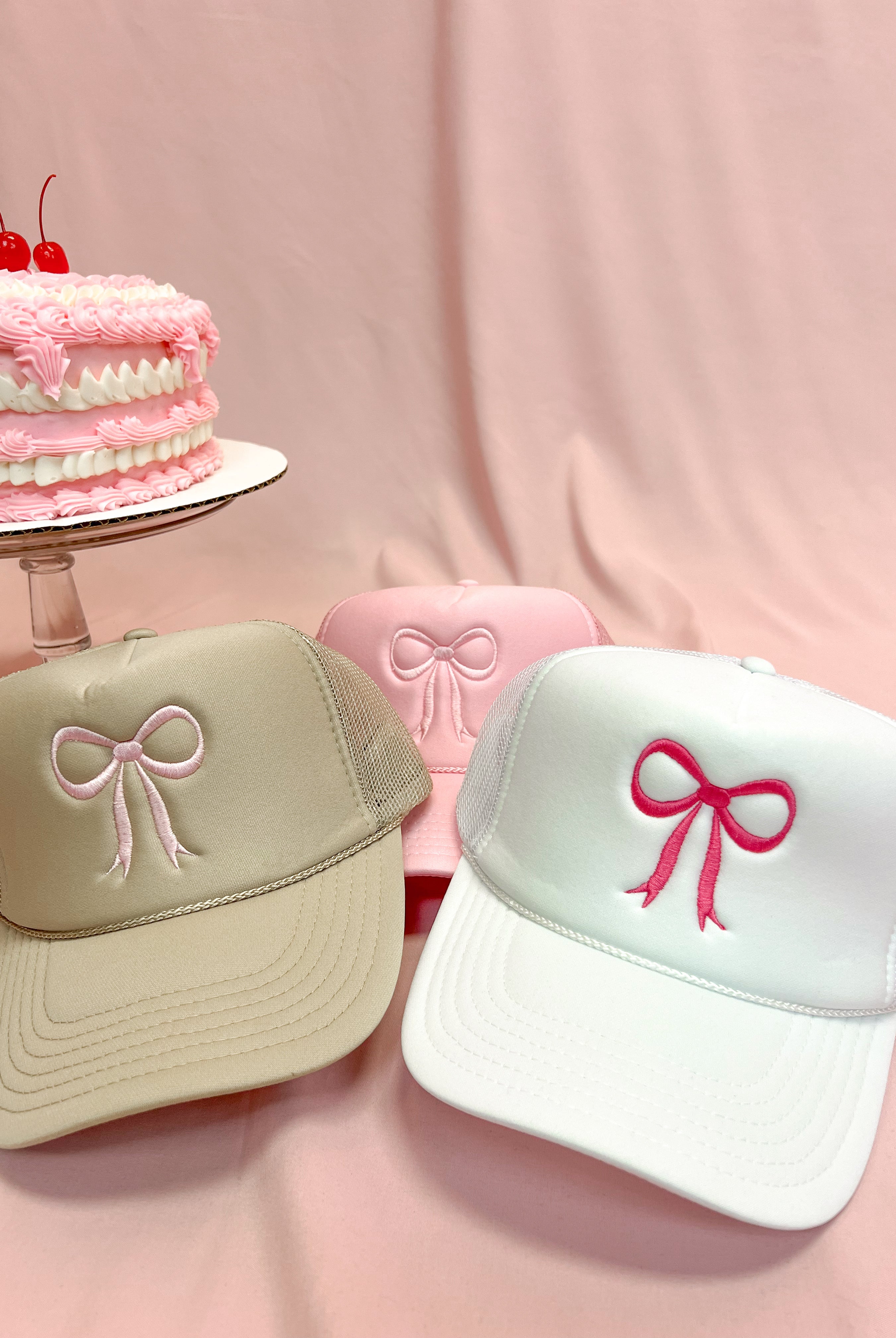 Girly Bow Trucker Hat-Hats-The Lovely Closet-The Lovely Closet, Women's Fashion Boutique in Alexandria, KY