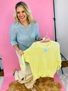 Sea Breeze Lightweight Knit Sweater - Sea Blue-110 Long Sleeve Top-Mystree-The Lovely Closet, Women's Fashion Boutique in Alexandria, KY
