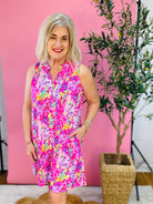 Lucy Tank Dress - Magenta Floral-180 Dresses-The Lovely Closet-The Lovely Closet, Women's Fashion Boutique in Alexandria, KY