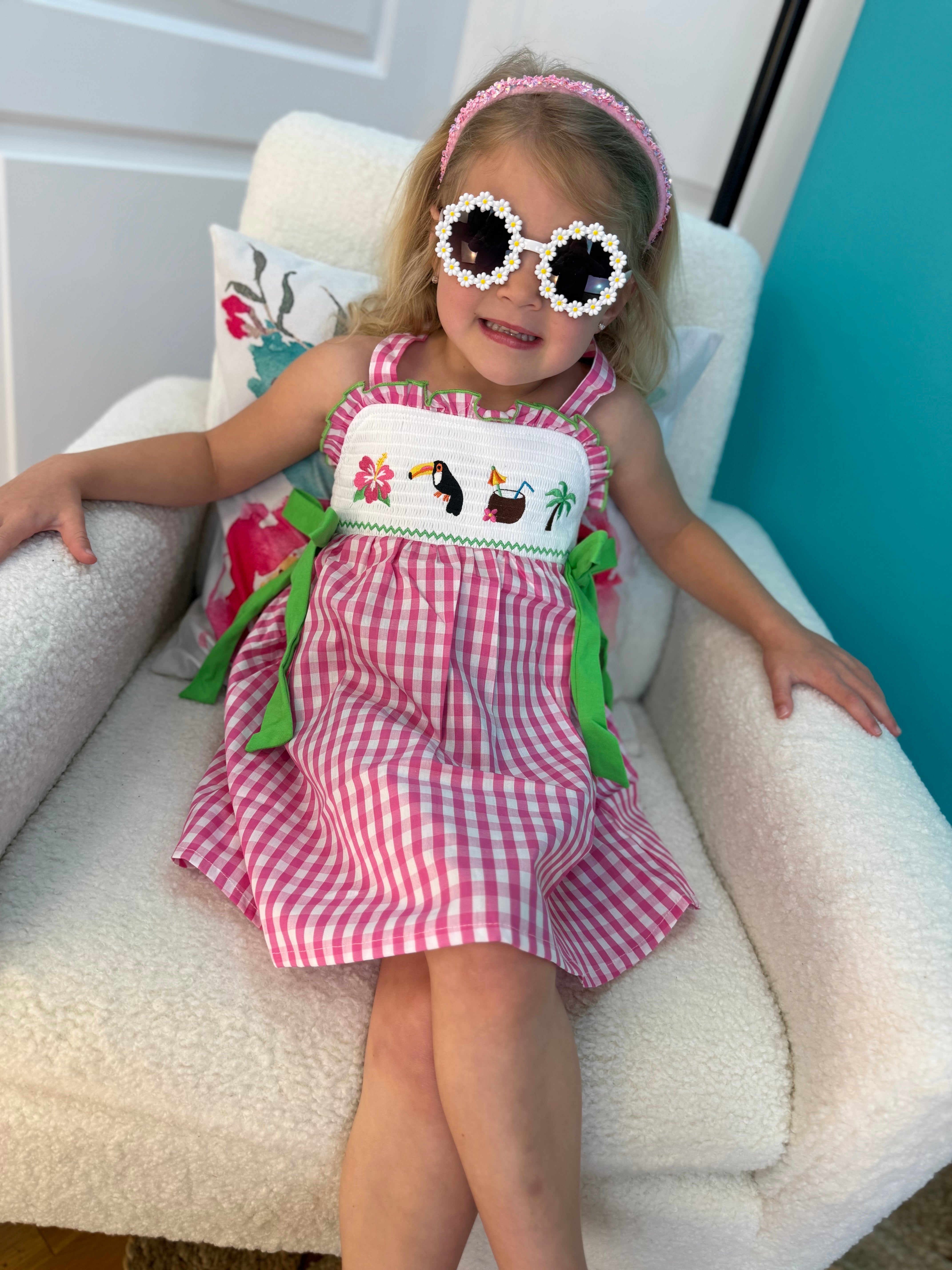 Summer Tropical Embroidered Girls' Dress-360 Carolines Closet-Rylee Faith Designs-The Lovely Closet, Women's Fashion Boutique in Alexandria, KY