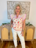 Spring Celebration Blouse-100 Short Sleeve Tops-Doe and Rae-The Lovely Closet, Women's Fashion Boutique in Alexandria, KY