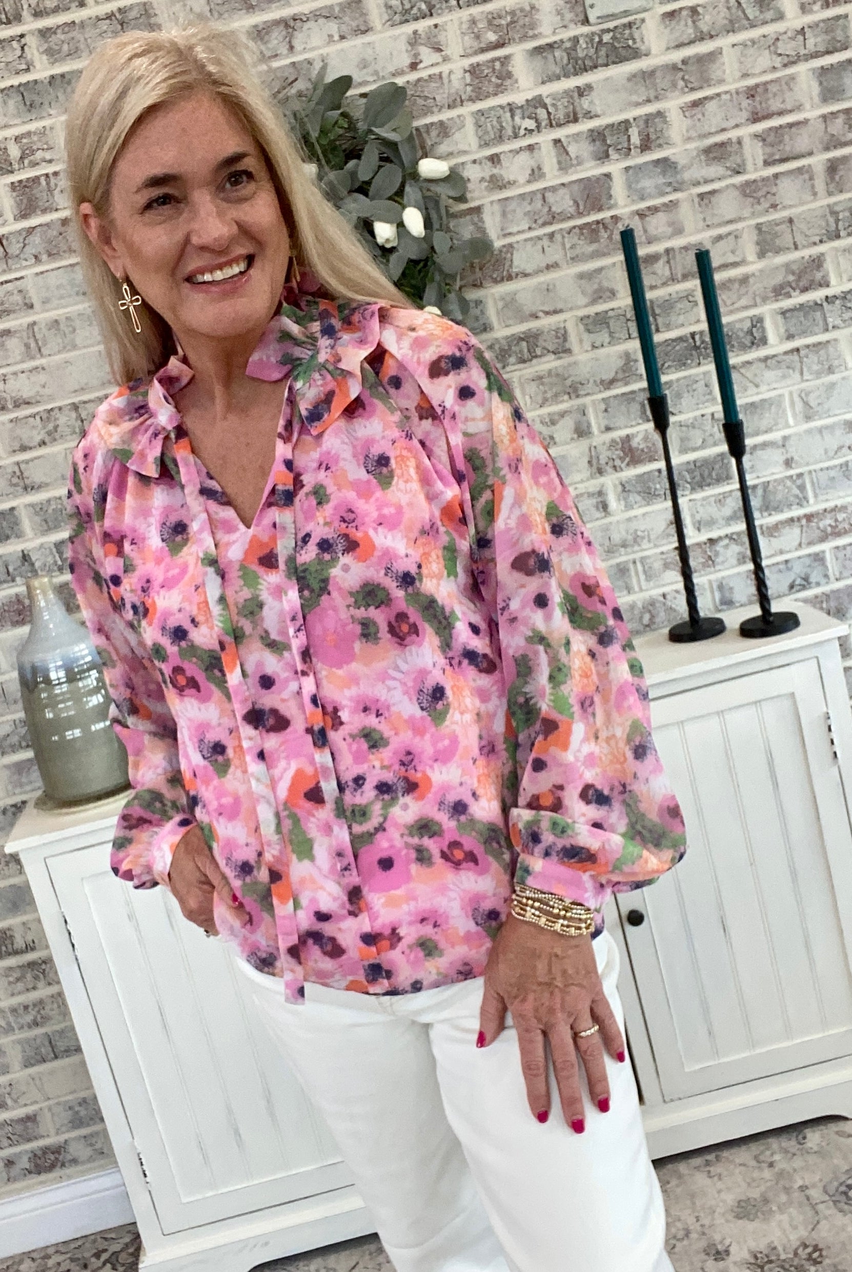 Hippity Hoppity Blouse-Long Sleeves-The Lovely Closet-The Lovely Closet, Women's Fashion Boutique in Alexandria, KY