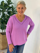 Autumn Days Ribbed Top - Orchid-110 Long Sleeve Top-zenana-The Lovely Closet, Women's Fashion Boutique in Alexandria, KY