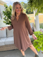Everly Essential Dress - Moca-180 Dresses-Dear Scarlett-The Lovely Closet, Women's Fashion Boutique in Alexandria, KY