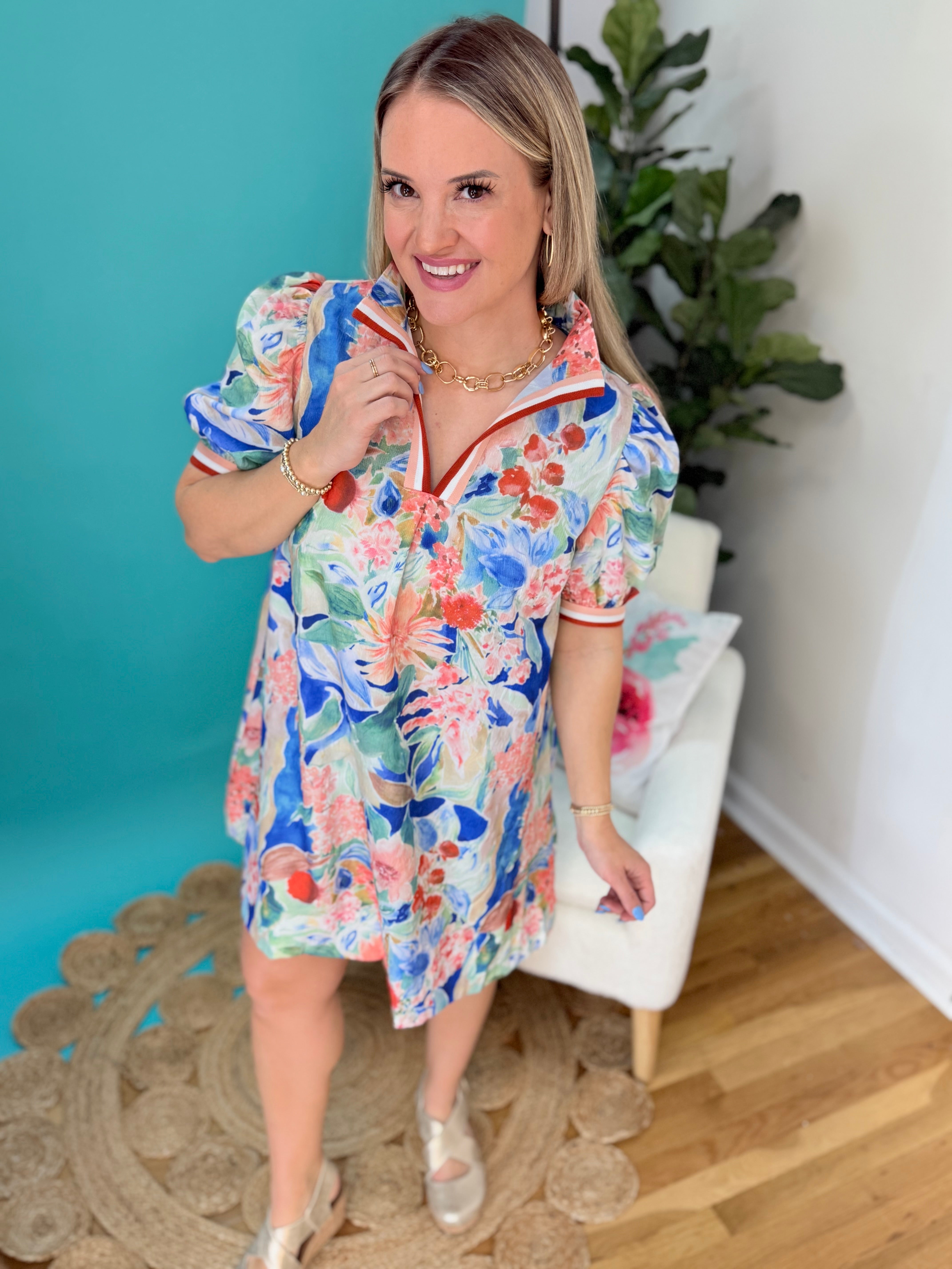 Garden Daydream Dress-180 Dresses-umgee-The Lovely Closet, Women's Fashion Boutique in Alexandria, KY