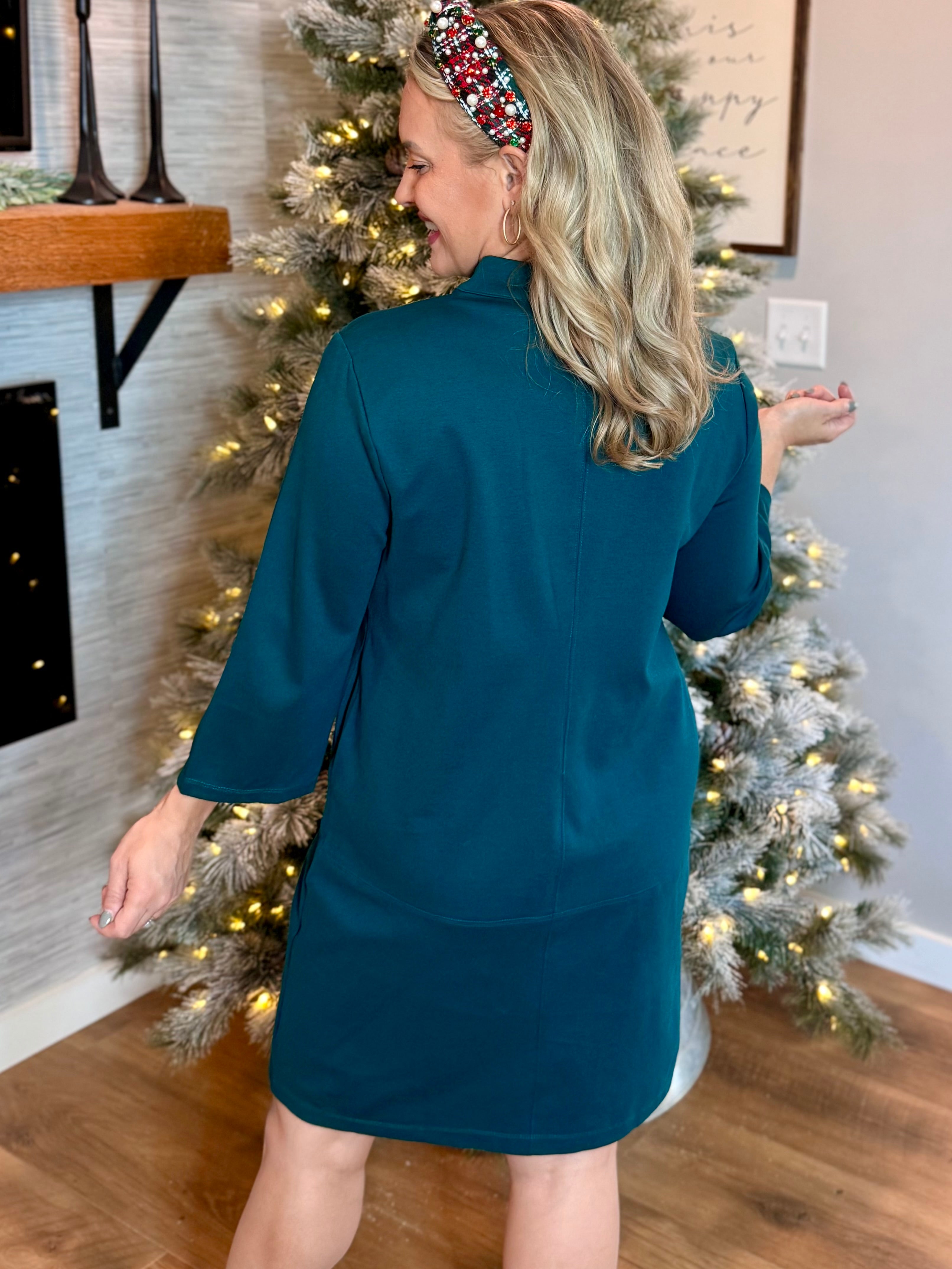 Magic A-Line Dress - Hunter Green-180 Dresses-Dear Scarlett-The Lovely Closet, Women's Fashion Boutique in Alexandria, KY