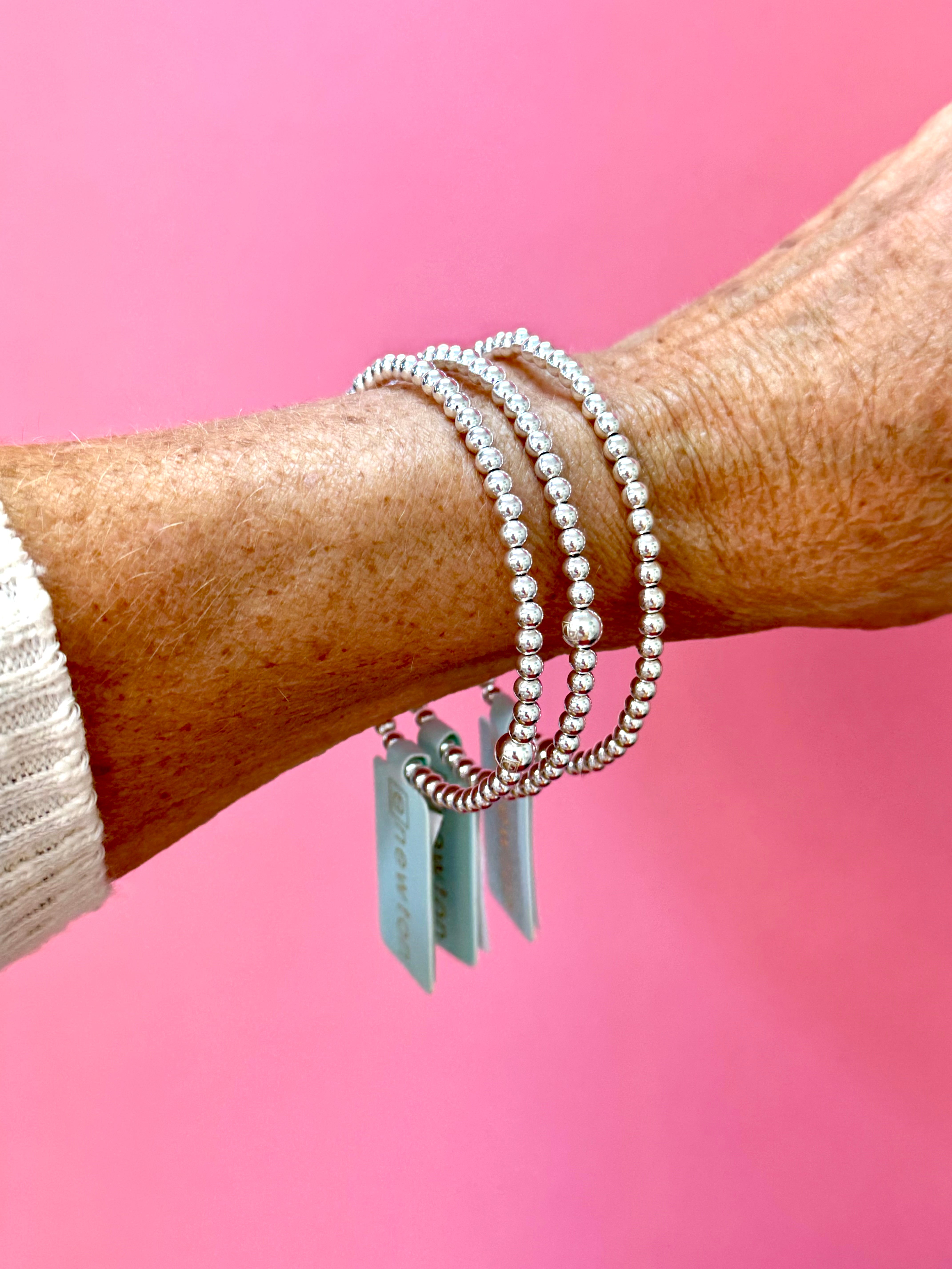 Classic Sterling 4mm Beaded Bangle-260 eNewton-eNewton-The Lovely Closet, Women's Fashion Boutique in Alexandria, KY