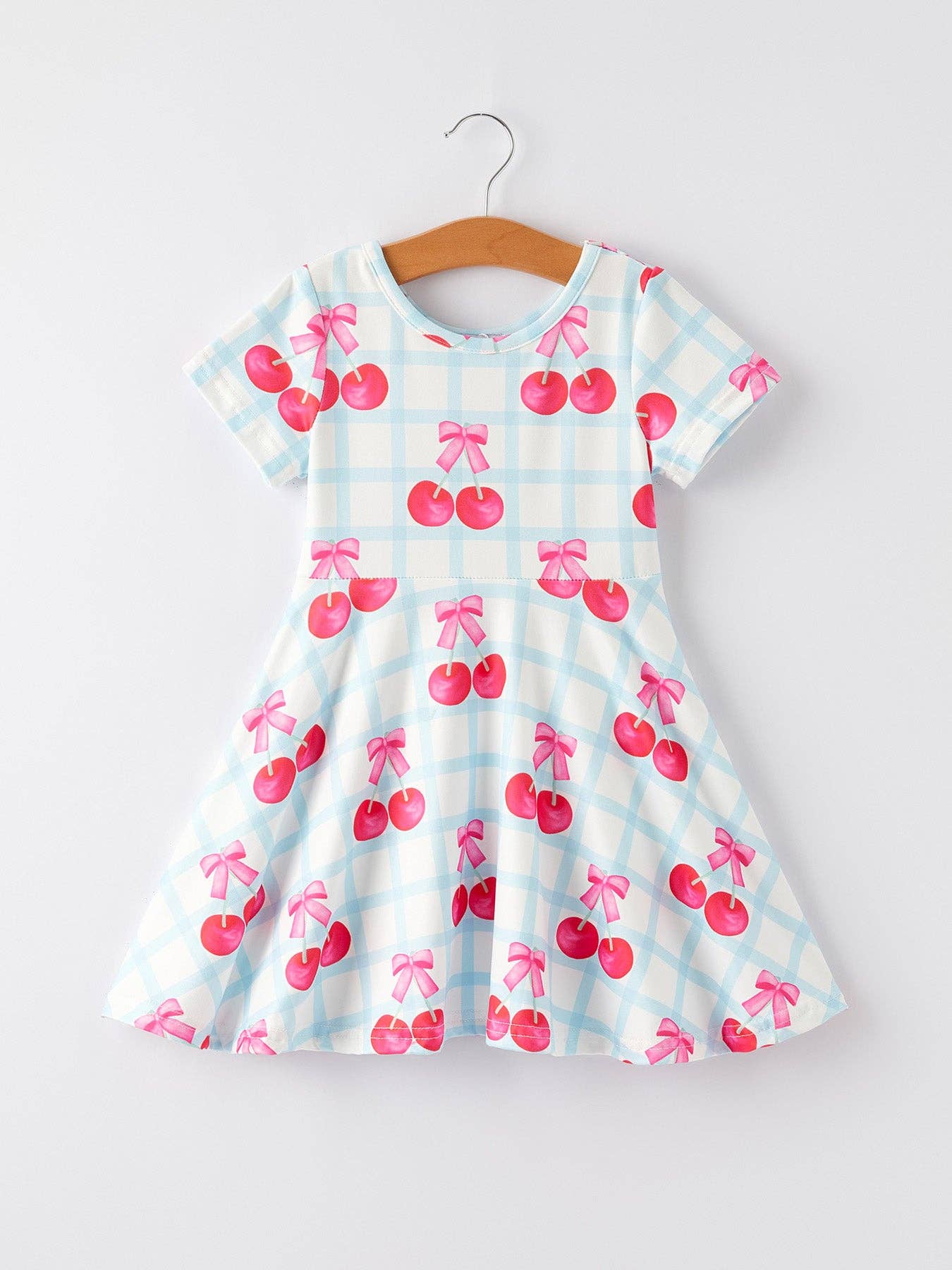 Charming Cherry Plaid Girls' Dress-360 Carolines Closet-Rylee Faith Designs-The Lovely Closet, Women's Fashion Boutique in Alexandria, KY