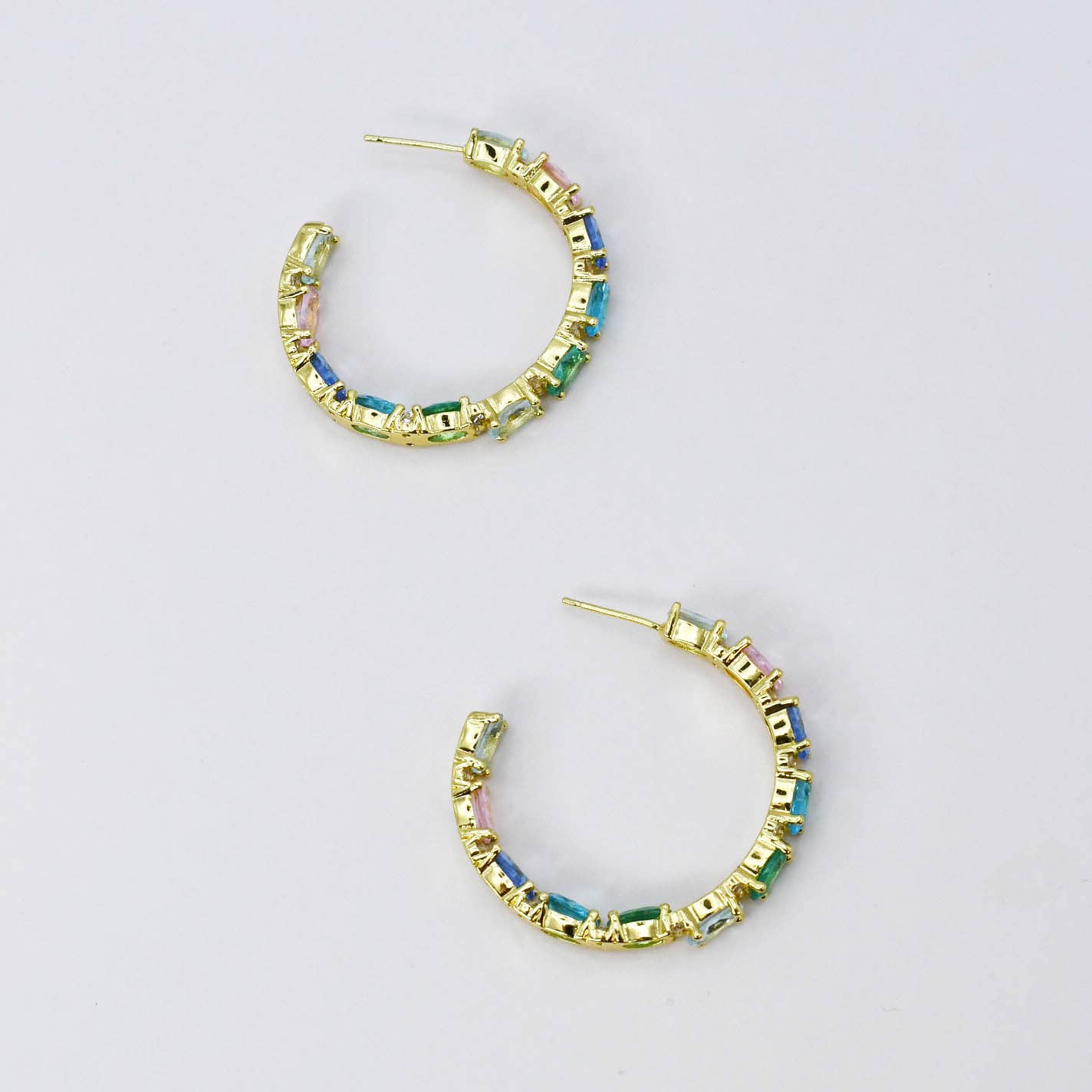 Pastel Dreams Hoop Gold -250 Jewelry-Treasure Jewels Inc.-The Lovely Closet, Women's Fashion Boutique in Alexandria, KY