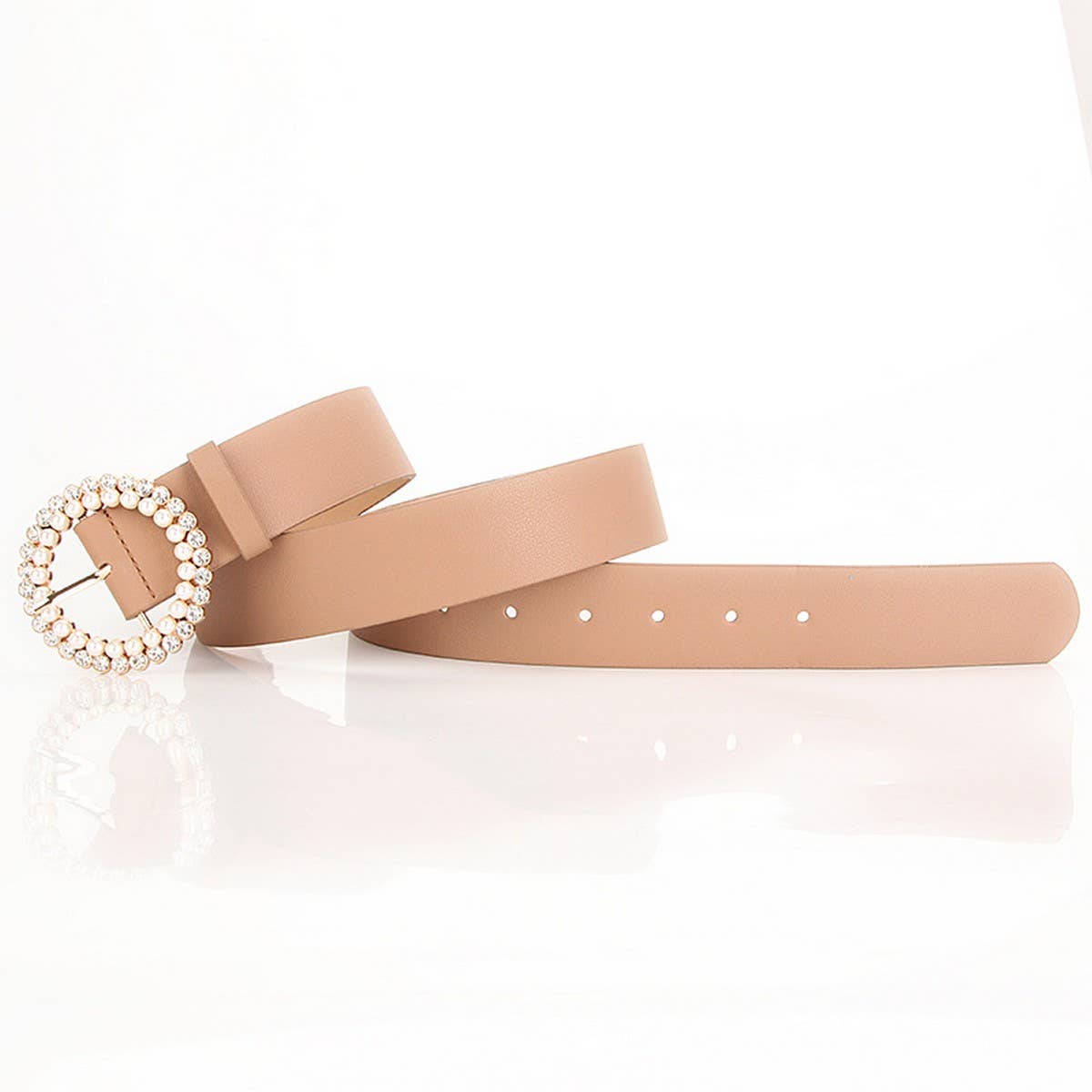 Rhinestone & Pearl Belt - Khaki-280 Accessories-ACCITY-The Lovely Closet, Women's Fashion Boutique in Alexandria, KY