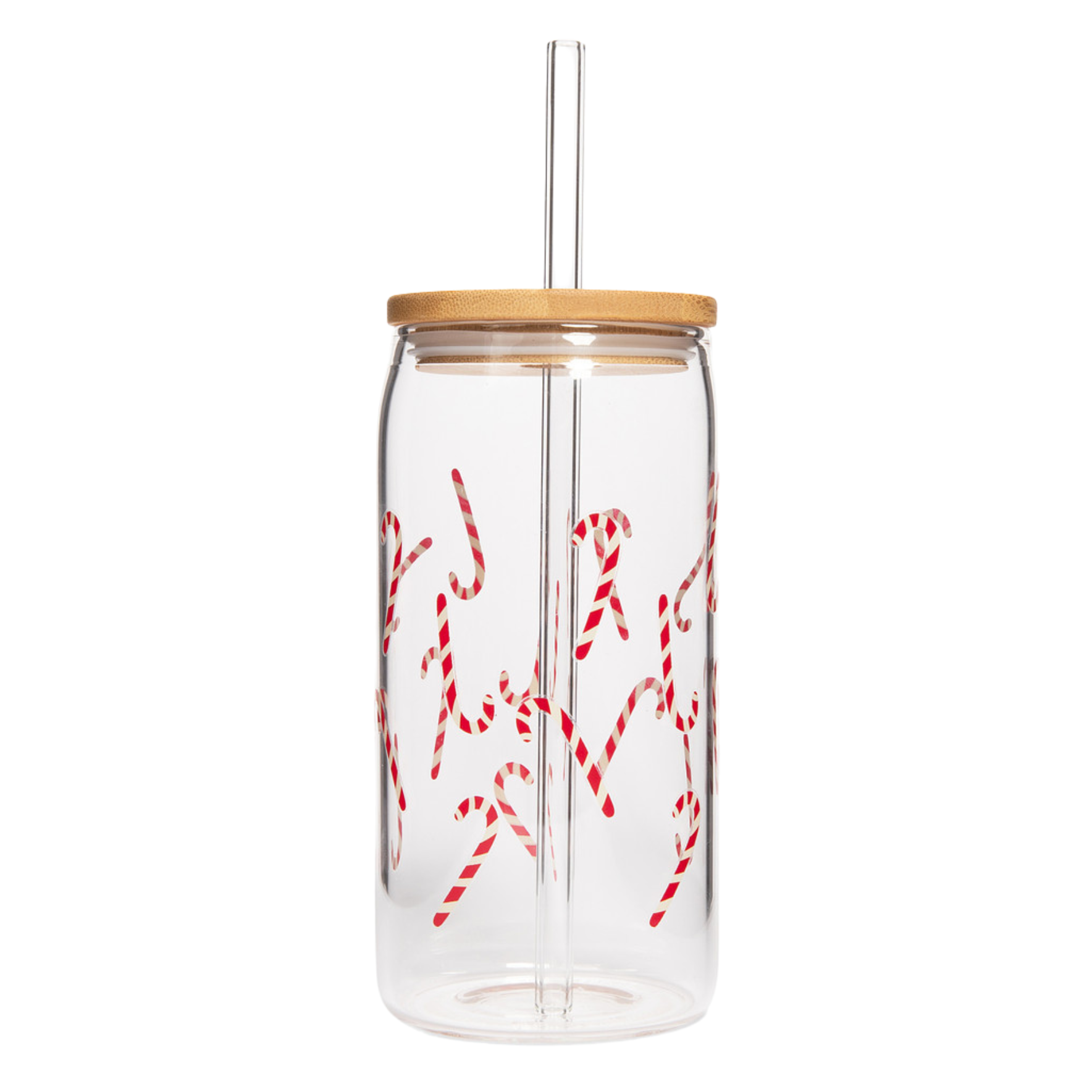 Candy Cane 17 oz Glass w/ Straw & Lid-310 Gift-Sweet Water Decor-The Lovely Closet, Women's Fashion Boutique in Alexandria, KY