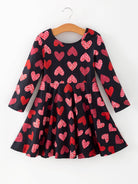 Valentine's Day Black/Leopard Heart Girls Dress-360 Carolines Closet-Rylee Faith Designs-The Lovely Closet, Women's Fashion Boutique in Alexandria, KY