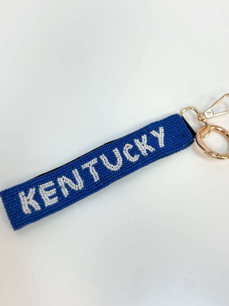 Kentucky Seed Bead Keychain-The Lovely Closet-The Lovely Closet, Women's Fashion Boutique in Alexandria, KY