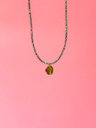 Silver Hematite Choker Inspire Small Gold Charm-260 eNewton-eNewton-The Lovely Closet, Women's Fashion Boutique in Alexandria, KY