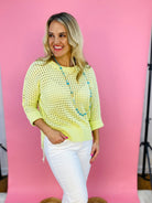 Sea Breeze Light Weight Knit Sweater - Lime-110 Long Sleeve Top-Mystree-The Lovely Closet, Women's Fashion Boutique in Alexandria, KY