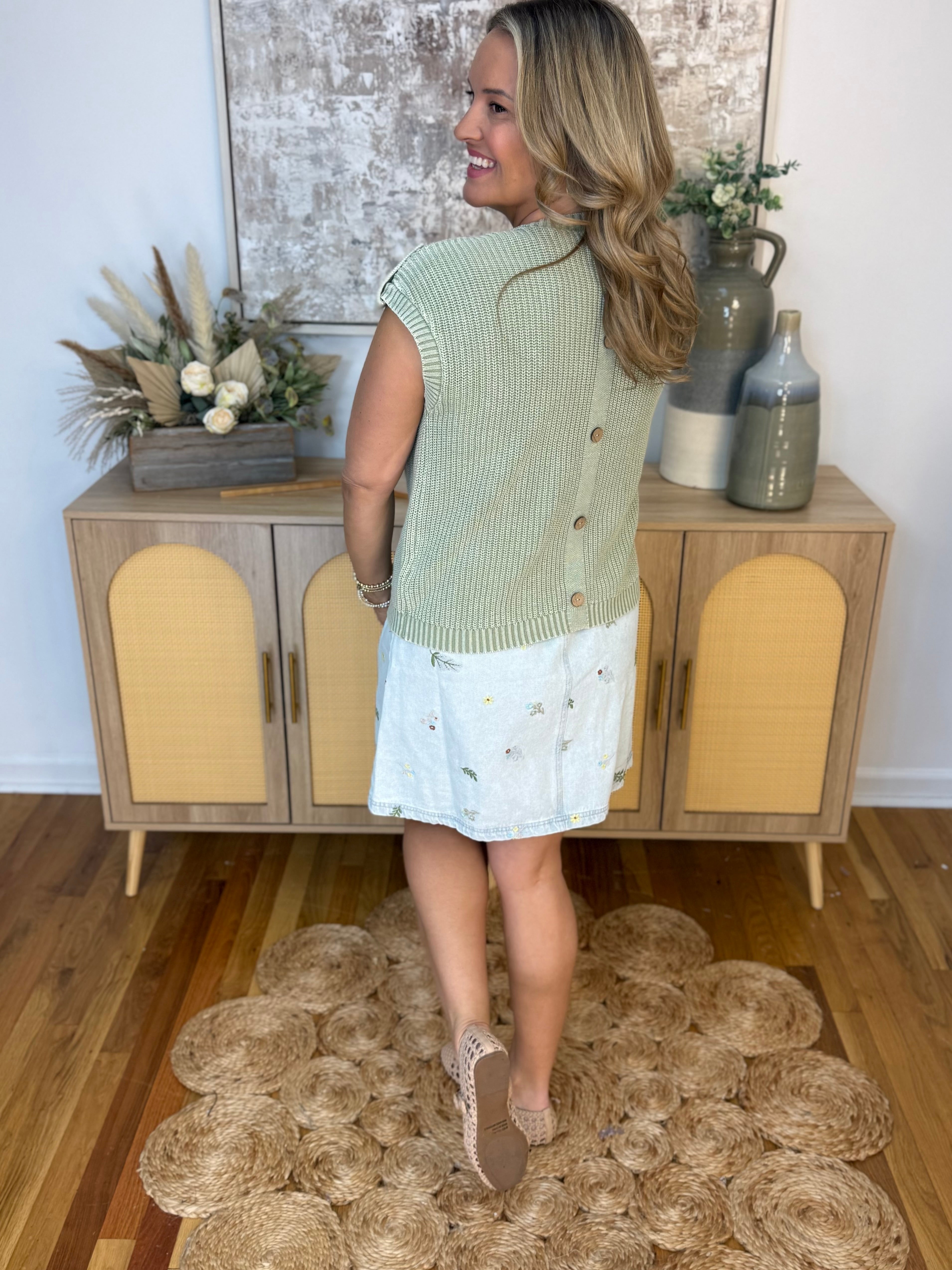 Fresh Picked Embroidered Denim Shift Dress-180 Dresses-Blu Pepper-The Lovely Closet, Women's Fashion Boutique in Alexandria, KY