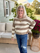 Autumn Breeze Sweater - Taupe-140 Sweaters-La Miel-The Lovely Closet, Women's Fashion Boutique in Alexandria, KY
